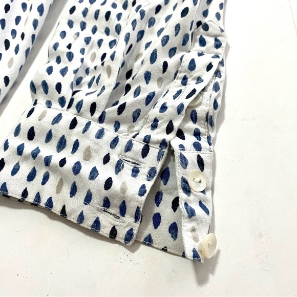 Rayon Button-front Roll-tab Sleeve Blouse Shirt Large - Picture 11 of 16